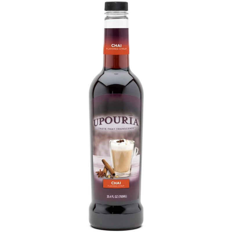 Upouria Chai Syrup Flavoring, 100% Vegan, Gluten-Free, Kosher, 750ml bottle