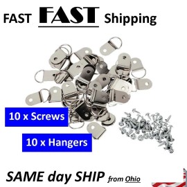 UN brand Heavy DUTY Picture Hanger - 10 Pack with screws