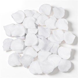 Qulkws 1000Pcs White Fake Rose Petals, Artificial Flowers Silk Rose Petals, Exquisite White Rose Petals for Wedding Decoration Party Table Confetti Romantic Night Valentine's Day