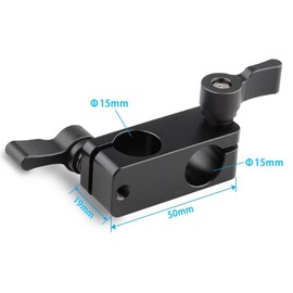 CAMVATE Right Angle Rod Clamp 15mm Rod 90 Degree Rotate for Video Camera DSLR Rig(2 PCS)