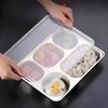 2 Pack Stainless Steel Snack Containers with Lids, Rectangular Divided