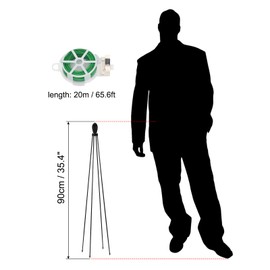 PATIKIL Garden Trellis for Climbing Plants Outdoor, 35" Plant Trellis with Gardening Wire Rope for Vine Vegetable Fruit Support Indoor, Bud Type