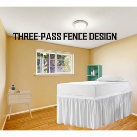 Dorm Room Bed Skirt Twin-XL, Drop 32/35 Inches Breathable and Skin-Friendly, Three-Sided Skirt and No See-Through, Lightweight and Easy to Use (Light Gray, Twin-XL 35" Drop)