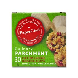 PaperChef - X-Large Parchment Baking Cups - Easy Release, Non-Stick Paper, Unbleached, Compostable - Perfect For Cupcakes and Muffins - 30 count - 4 pack