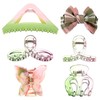 Zeyune 6 Pcs Pink/Green Hair Claw Clips Party Favors Wizard