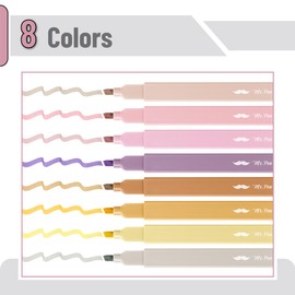 Mr. Pen- Aesthetic Highlighters, 8 Pack, Chisel Tip, Vintage Brown, Cute Highlighters Assorted Colors
