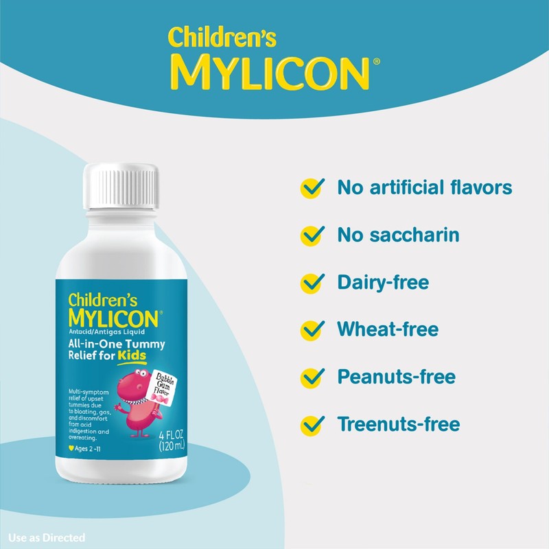 Children's Mylicon All-in-One Tummy Relief Liquid For Indigestion for Kids,