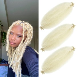 Afro Twist Hair 28 Inch 3 Packs, Springy Afro Twist Hair Pre Fluffed Spring Twist Hair Pre Stretched Wrapping Hair for Soft Locs Hair Extensions (613#)
