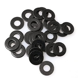 PZRT 40Pcs M4 Flat Washer Adjustment Hardware Fitting Accessories Metal Gasket for Bolts and Screws, 304 Stainless Steel Black Zinc Plated
