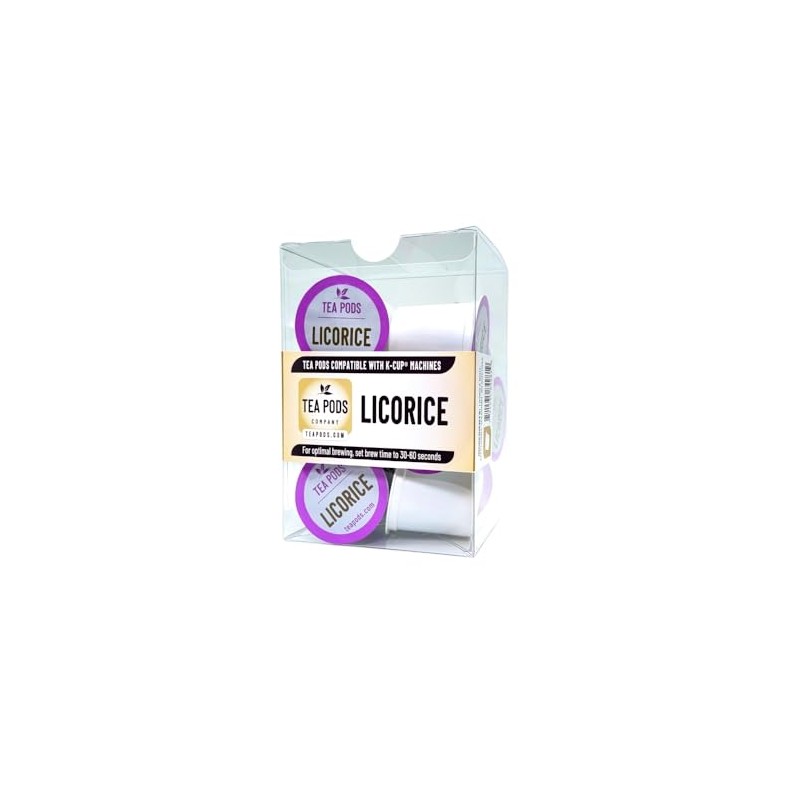 Licorice tea pods, herbal single-serving tea capsules compatible with K-Cup