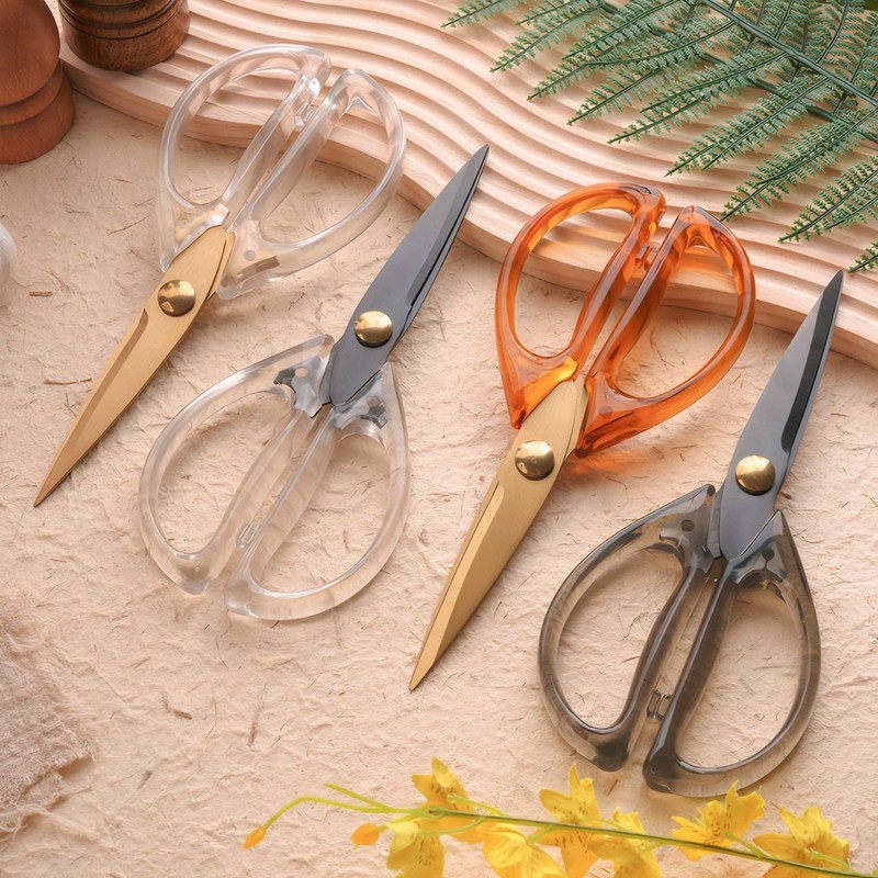 Jasni Transparent Handle Stainless Steel Sharp Powerful Kitchen Scissors Multi-Purpose