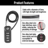 SISAV 4-Digit Combination Padlock with 24 inch(60cm) Cable Suitable for