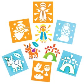 Baker Ross Holy Week Stencils - Pack of 6, Christian Easter Crafts for Kids (AT575)