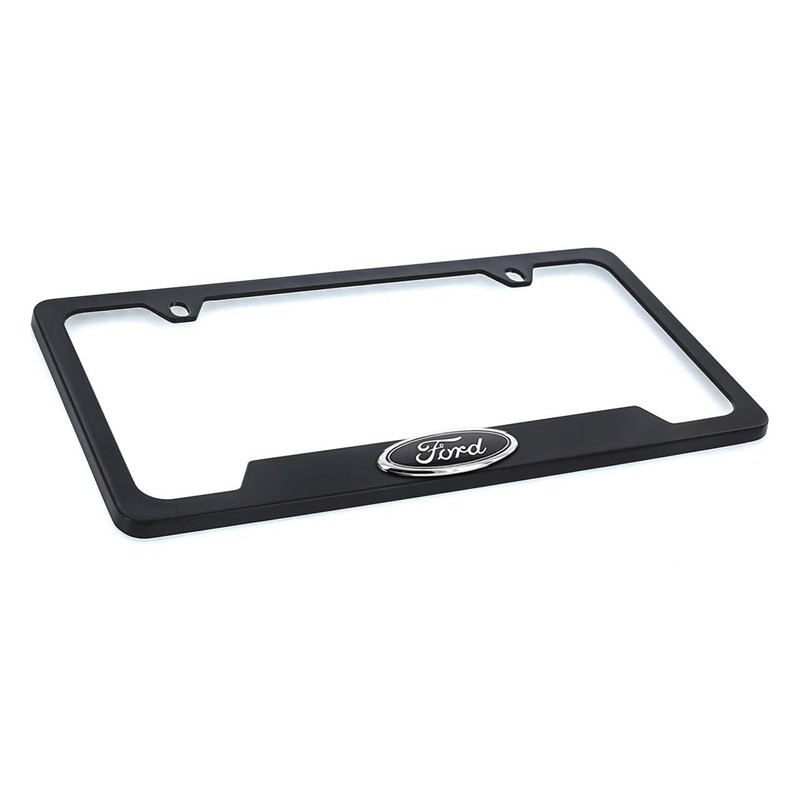 Ford Oval Black & Chrome 3D Badge Black Coated Metal