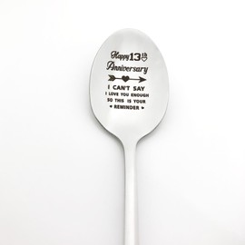 13th Anniversary Spoon Gifts for Him Her 13th Wedding Anniversary Spoon Gift for Husband Wife 13 Years of Marriage Gift 13 Year Anniversary Present for Boyfriend Girlfriend