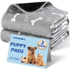 Baodan Reusable Dog Training Pads, 2 Pack Washable Puppy Pads, Super Absorbent Waterproof Dog Mat Pee Pads for Dogs, Fast Drying Training Pads for Home, Car, Travel - 60 x 60 cm
