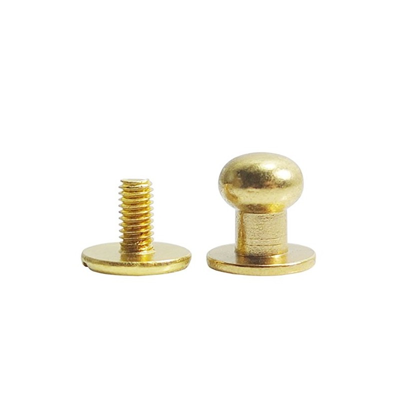 Bluemoona 50 Sets - Head Button 7mm 0.27 Brass Stud