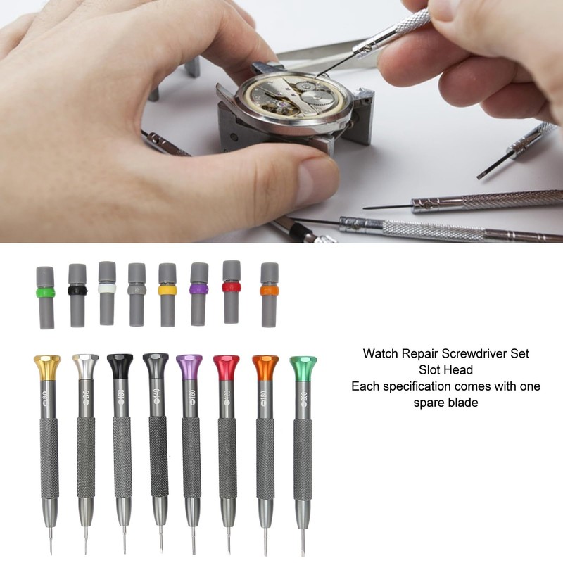 8 Piece Watch Screwdriver Set for Precise Slot Screwdriver, Watch