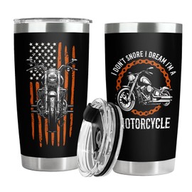 34HD Motocycle Father Day Gifts, I Dream Im A Motocycle Tumbler with Lid 20 oz Stainless Steel, Biker Dad Mug, Dirt Bike Birthday Gifts for Father, Men, Husband