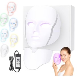 DermaLight 7 Pro Máscara de Luz LED Facial de Alta Tecnología con 7 Colores - Herramienta Profesional de Rejuvenecimiento y Cuidado Avanzado de la Piel para Acné, Arrugas y Manchas