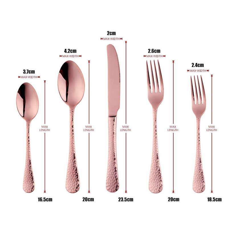 Bisda Copper Silverware Set, 20 Piece Premium 18/8 Stainless Steel