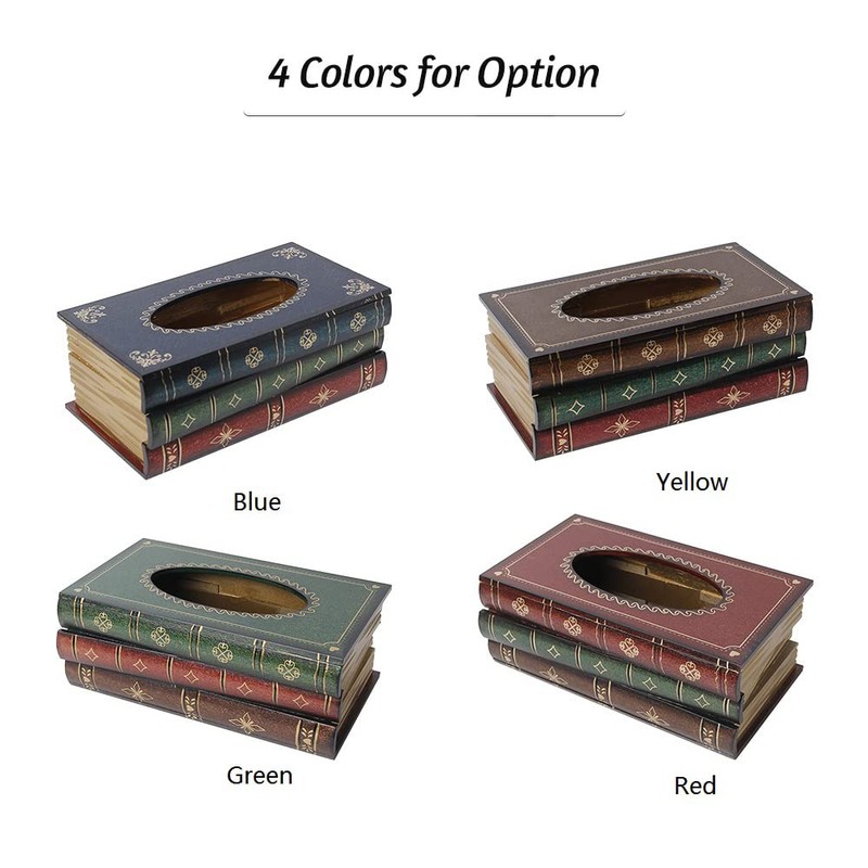 Elegant Antique Book Napkin Holder Novelty Tissue Box Holder for