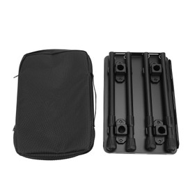 Camping Stool Folding Aluminum Alloy Oxford Cloth Lightweight 330.7lb Load Bearing Height Adjustable with Storage Bag Fishing Stool for Outdoor Black