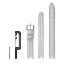 C2D JOY Leather Straps Compatible with Garmin Lily Bands Smartwatch Replacement Watchband for Women Classic Style Accessory with Unique Screwdriver (White)