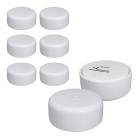 (8 pieces) height-adjustable furniture legs, round, diameter 55 mm, material: plastic, mounting via stickers (8, white)