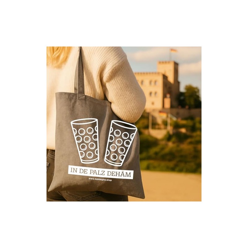 In de Palz dehäm & Dubbeglas Cotton Bag - Pfalz