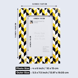 Handicrafts Home Picture Frame 4x6 Photo Frames, Marquet-Artemis Collection, Pack of 2