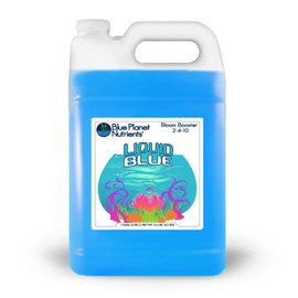 Liquid Blue Bloom Booster (128 oz) Gallon | Potassium Phosphorous Supplement | Strong Stems, Bigger Flowers, Increase Quantity & Quality of Harvests | for All Plants & Gardens | Blue Planet Nutrients