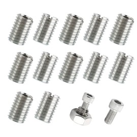 Pack of 12 Threaded Sleeve M10 to M8, Stainless Steel Thread Insert with Groove, Screw Nut for Thread Repair, Metal Thread Adapter for Automotive, Steam Turbines, Mechanical Engineering, Thread