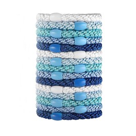 SDKZBFC 15PCS Women Hair Rings Ponytail Holders Set for Women Girl,Elasticated Braided Ponytail for Thick or Curly Hair Blue