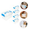 ABOOFAN 5pcs Plastic Storage Box Handle Compartment Storage Container Tabletop