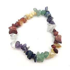 DOJA Barcelona Chakra Bracelet, Pack 1-2, Natural Stone 7 Chakra Chip Bracelet, Gemstones, Healing Stones, Mineral Stones, Gemstone Bracelet, 7 Chakra Bracelet, Women's Bracelet, Gemstone
