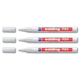 Edding 751 Paint Marker Xylene and Toluene-Free Bullet Tip 1-2mm Line White Ref [Pack of 10]