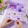 SOFPLATE 1 Box 529Pcs Assorted Acrylic Beads Purple Assorted Beads