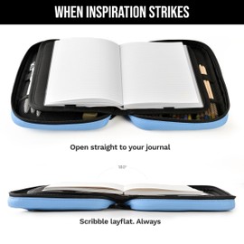 Scribbles That Matter - B5 Pencil Case Pouch + Journal Organizer - Large Capacity Kawaii Pencil Pouch, Pen Case, Marker Case, Journal Pouch Zippered Pocket Adjustable Shoulder Strap (8.5 x 12.5)