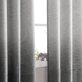 Central Park Ombre Pinch Pleated Semi Sheer Curtains Rayon Blend Window Drape Gradient Print Treatment Sets for Living Room Bedroom, 40"x63"x2, Cream White to Gray