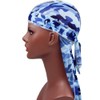 Men Camo Silk Durag Long Straps Silky Durags Bandana Waves