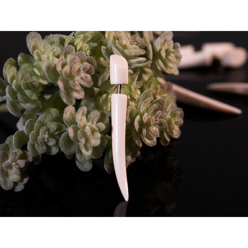 Fly Style Fake Taper Expander Earring Made of Horn, Bone