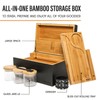 ARRAWIS Large Bamboo Storage Box with Removable Tray Kit -