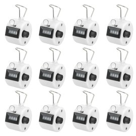 PATIKIL Clicker Counter 12 Pcs 4 Digit Metal Hand Held Tally Click Pitch Counter for Coaching Knitting Golf Wrap Fishing White