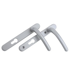 ERA Fab & Fix - UPVC Premium Satin, Windsor Door Handle Set, 92mm PZ, Lever/Lever, 122mm Screw Centres for External Doors