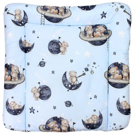 TupTam Baby Changing Mat with Cotton Cover Patterned Bears in the Cosmos Size: 70 x 60 cm