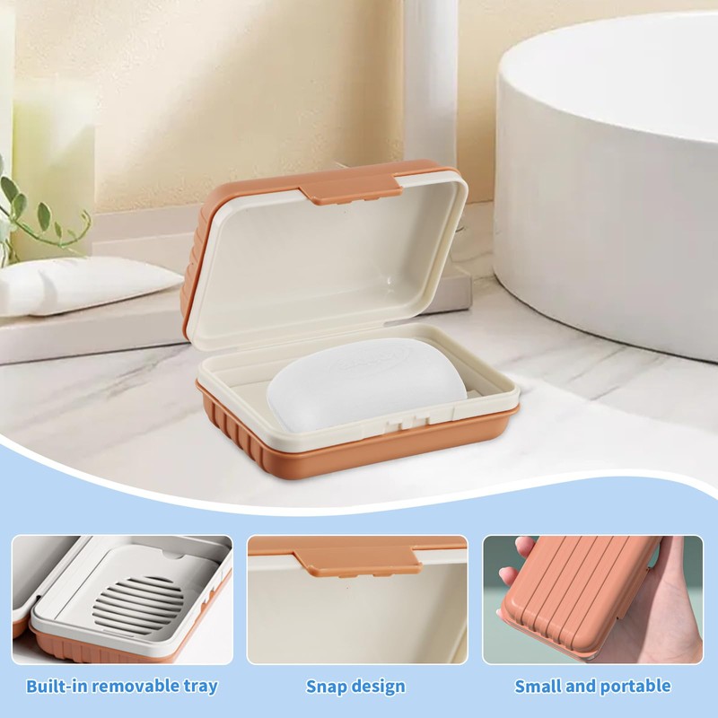 Pack of 2 Soap Dish with Lid, Travel Soap Box,