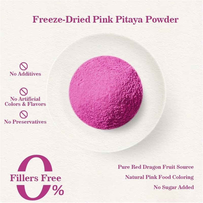 Fraunitsh Dragon Fruit Powder 3.52oz | Freeze Dried Pink Pitaya