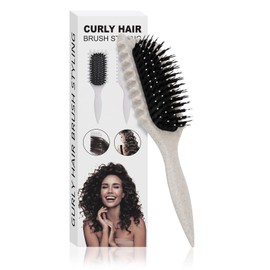 Hairbrush Anti-Knot and Anti-Breakage Detangling Brush Detangling Brush For Wet Dry Hair Large Paddle Suitable for All Hair Types，Reduce Pulling (White)