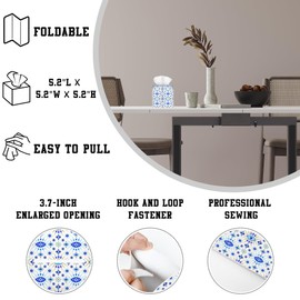 OHEGBXE Tissue Box Holder Evil Eye Square Leather Tissue Box Cover Modern Cube Facial Paper Cover Case for Bathroom Vanity Countertop Night Stands Tabletop